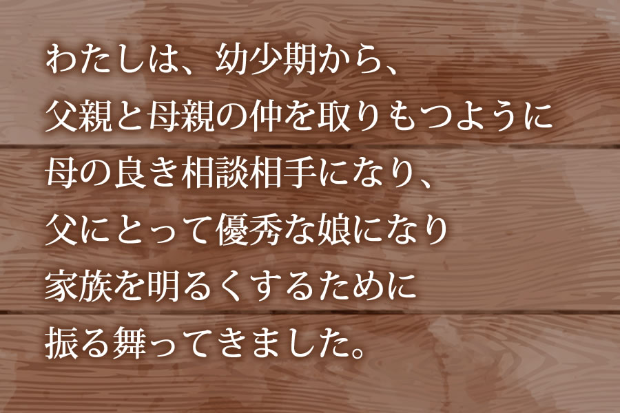 家族を明るくするために振る舞ってきました